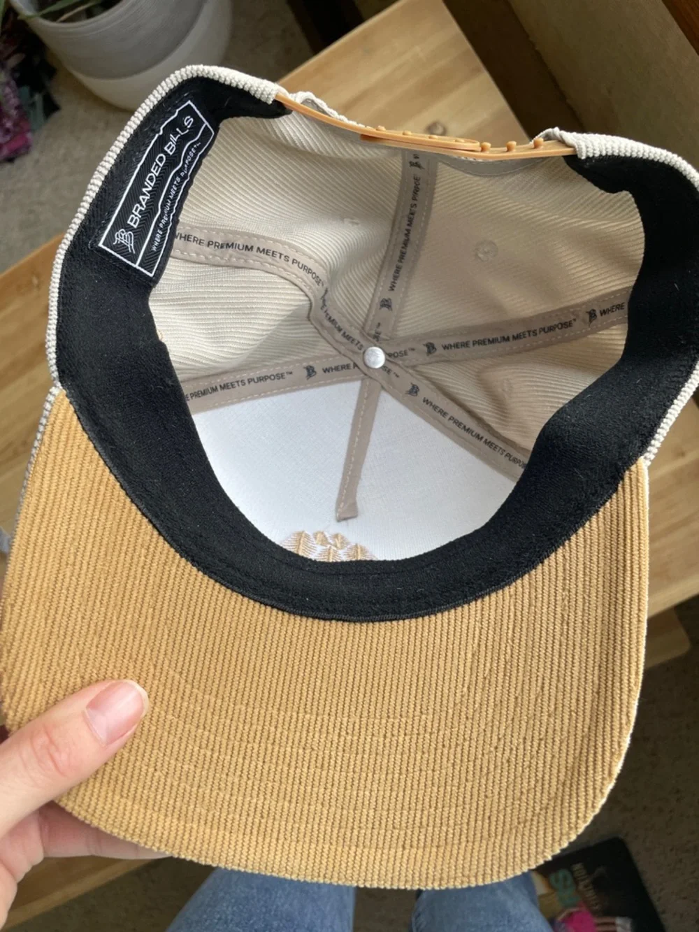 Branded Bills The Pines Curved 5 Corduroy Trucker Snapback Hat NEW - Picture 7 of 8